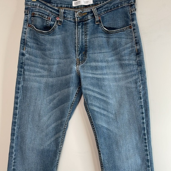 Signature by Levi Strauss Mens S51 Straight Jeans Blue Medium Wash Stretch 32x34 - Picture 3 of 10